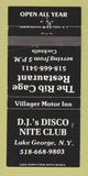 Matchbook Cover - DJ's Disco Nite Club Lake George NY 30 Strike