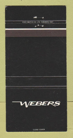 Matchbook Cover - Webers Restaurant Orillia ON 30 Strike