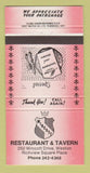 Matchbook Cover - Wincott Restaurant Tavern Weston ON 30 Strike