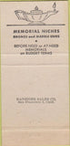 Matchbook Cover - Chapel of Memories Mortuary Oakland CA 30 Strike