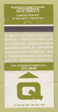 Matchbook Cover - Quarry House Restaurant Vancouver BC 30 Strike