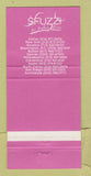 Matchbook Cover - Sfuzzi Italian Bistro CHAIN 30 Strike