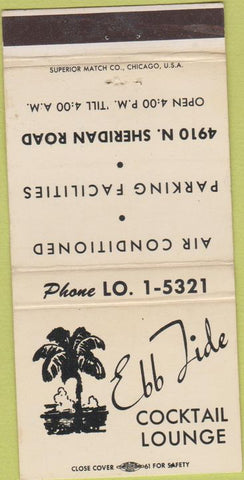 Matchbook Cover - Ebb Tide Cocktail Lounge no town 30 Strike