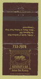 Matchbook Cover - Wells Faro Restaurant Jackson Hole WY WORN 30 Strike