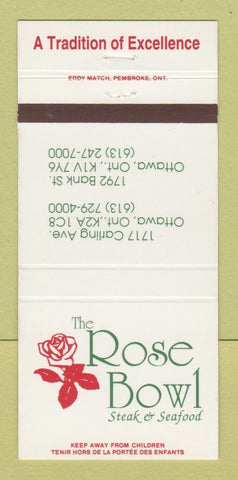 Matchbook Cover - Rose Bowl Steak Restaurant Ottawa ON 30 Strike
