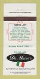 Matchbook Cover - De Marco's Italian Restaurant Itasca IL 30 Strike