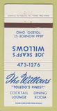Matchbook Cover - Joe Skaff's Willows Toledo OH 30 Strike