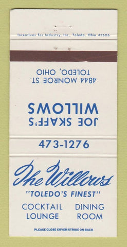Matchbook Cover - Joe Skaff's Willows Toledo OH 30 Strike