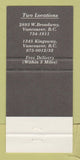 Matchbook Cover - Ted's Place Vancouver BC 30 Strike