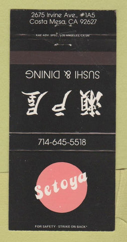 Matchbook Cover - Setoya Sushi Costa Mesa CA 30 Strike