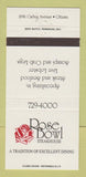 Matchbook Cover - Rose Bowl Steak House Ottawa ON 30 Strike