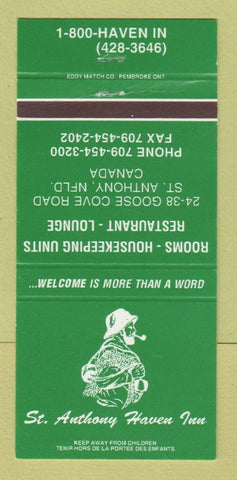Matchbook Cover - St Anthony Haven Inn NF NL 30 Strike