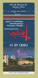 Matchbook Cover - Tangier Restaurant Akron OH 30 Strike