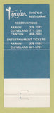 Matchbook Cover - Tangier Restaurant Akron OH 30 Strike