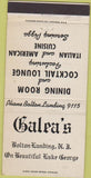 Matchbook Cover - Galea's Restaurant Bolton Landing NJ 30 Strike