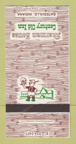 Matchbook Cover - Sherman House Century Old Inn Batesville IN 30 Strike