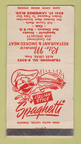 Matchbook Cover - Ritz Monaco Restaurant Montreal QC WEAR 30 Strike