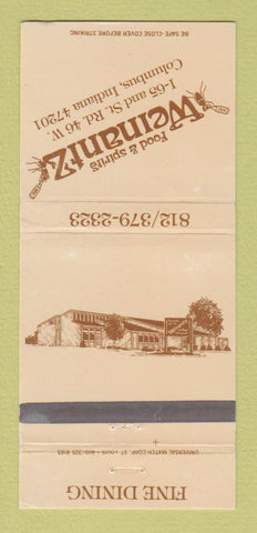 Matchbook Cover - Weinantz Restaurant Columbus IN 30 Strike