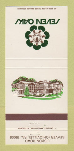 Matchbook Cover - Seven Oaks Restaurant Beaver Ohioville PA 30 Strike