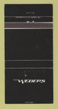 Matchbook Cover - Webers Restaurant Orillia ON WEAR 30 Strike