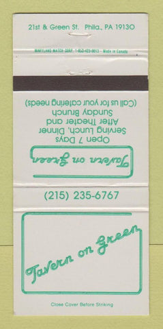 Matchbook Cover - Tavern on the Green Philadelphia PA 30 Strike