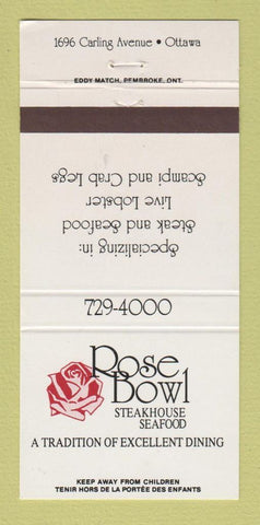 Matchbook Cover - Rose Bowl Steak House Ottawa ON 30 Strike