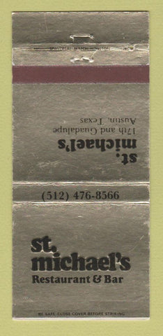 Matchbook Cover - St Michael's Restaurant Austin TX 30 Strike