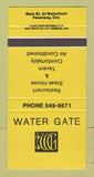Matchbook Cover - Water Gate Restuarant Penetang ON 30 Strike