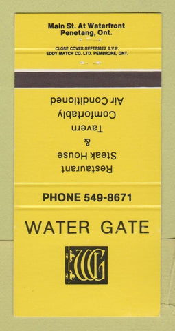 Matchbook Cover - Water Gate Restuarant Penetang ON 30 Strike