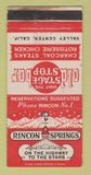 Matchbook Cover - Rincon Springs Valley Center CA WEAR 30 Strike