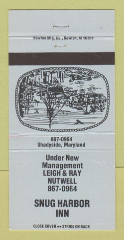 Matchbook Cover - Snug Harbor Inn Shadyside MD BLUE WEAR 30 Strike