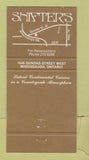 Matchbook Cover - Snifter's Restaurant Mississauga ON 30 Strike
