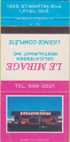 Matchbook Cover - Le Mirage Deli Restaurant Laval QC 30 Strike