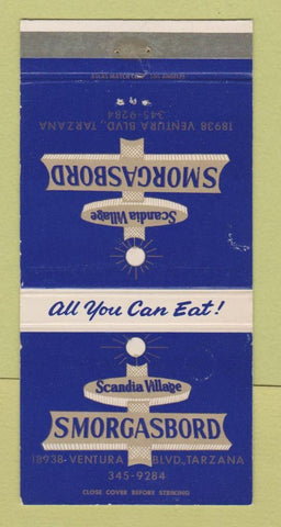 Matchbook Cover - Scandia Village Smorgasbord Tarzana CA 30 Strike