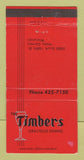 Matchbook Cover - Timbers Restaurant Hales Corners WI WEAR 30 Strike