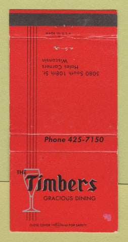 Matchbook Cover - Timbers Restaurant Hales Corners WI WEAR 30 Strike