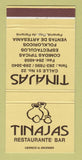 Matchbook Cover - Tinajas Restaurante Bar Panama 30 Strike