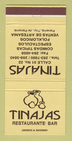 Matchbook Cover - Tinajas Restaurante Bar Panama 30 Strike