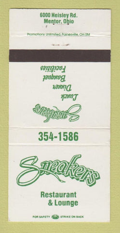 Matchbook Cover - Sneakers Restaurant Mentor OH 30 Strike