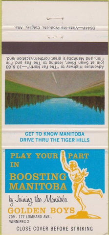 Matchbook Cover - Boosting Manitobe Golden Boys Winnipeg MB 30 Strike