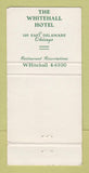 Matchbook Cover - Whitehall Restaurant Chicago IL 30 Strike