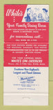 Matchbook Cover - White's Restaurant Westport MA 30 Strike