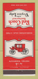 Matchbook Cover - Red Coach Restaurant Alexandria VA 30 Strike