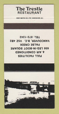 Matchbook Cover - Trestle Restaurant Vancouver BC 30 Strike