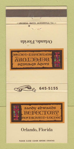 Matchbook Cover - Sandy Edwards Refectory Orlando FL 30 Strike