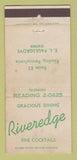 Matchbook Cover - Riveredge Restaurant Reading PA WORN 30 Strike