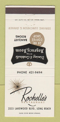 Matchbook Cover - Rochelle's Restaurant Long Beach CA 30 Strike