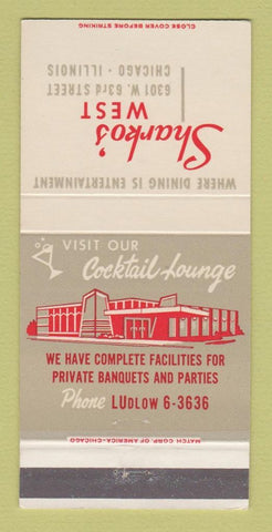 Matchbook Cover - Sharko's West Restaurant Chicago IL 30 Strike