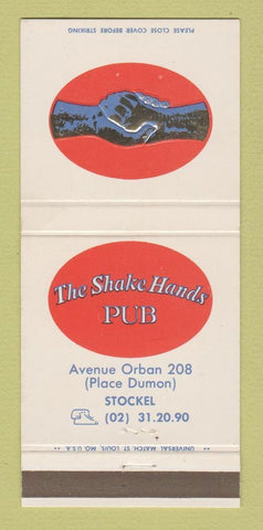 Matchbook Cover - Shake Hands Pub Stockel Belgium 30 Strike