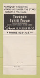 Matchbook Cover - Queen's Surf Restaurant Waikiki Hawaii girlie 30 Strike